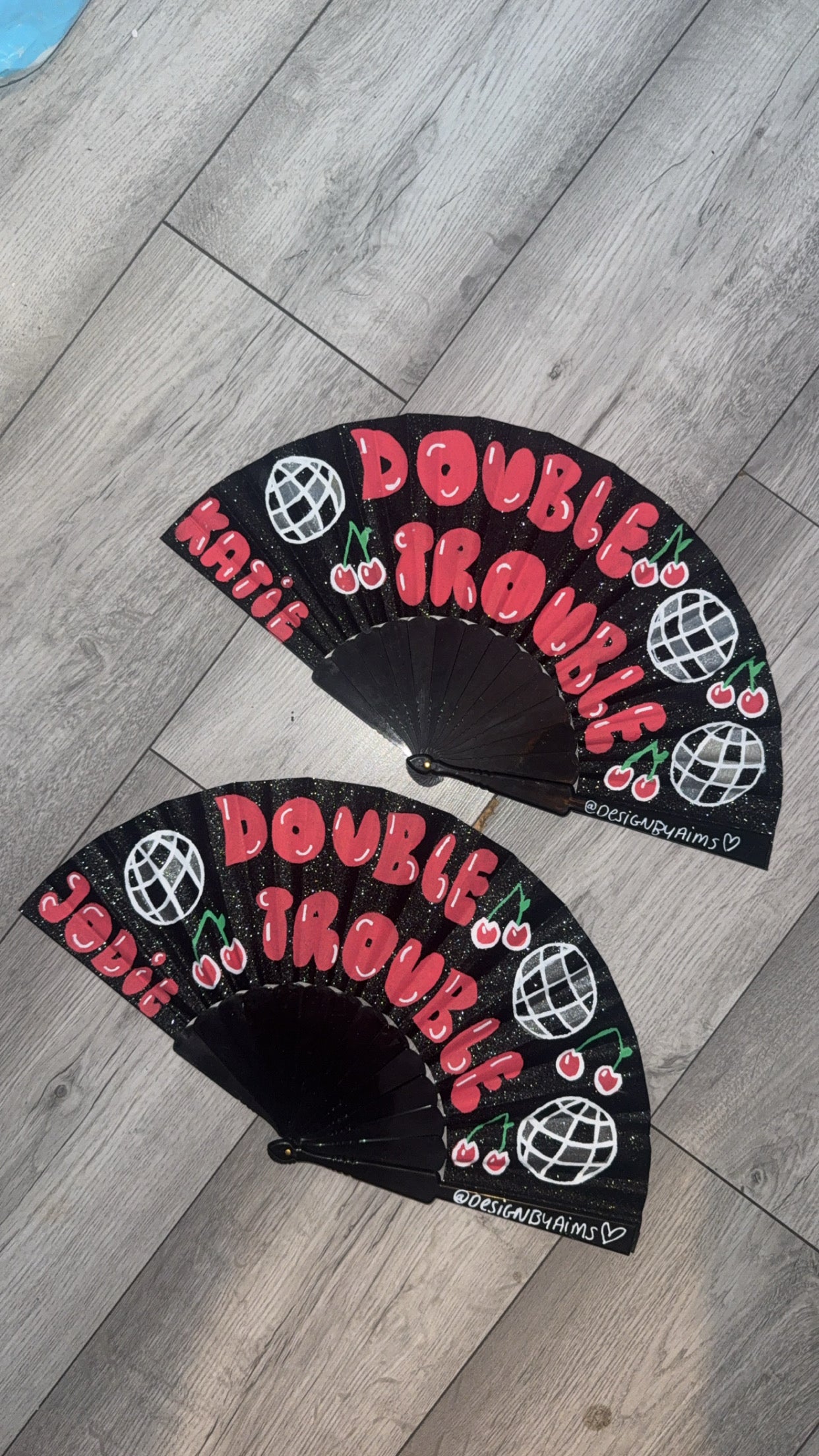 Double Trouble Custom Name Fans (write in notes the names you want)x2
